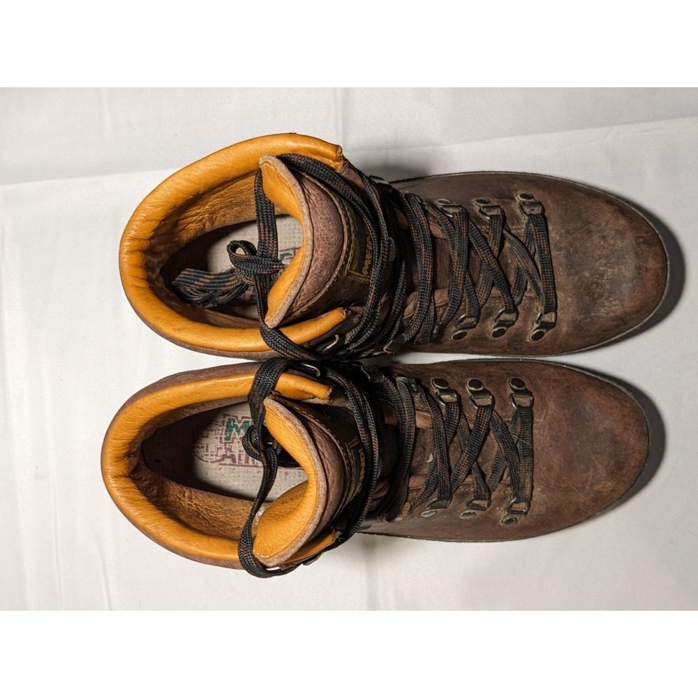 Meindl Hiking Boots Brown Leather Vibram Mens US 7.5 - Picture 3 of 9